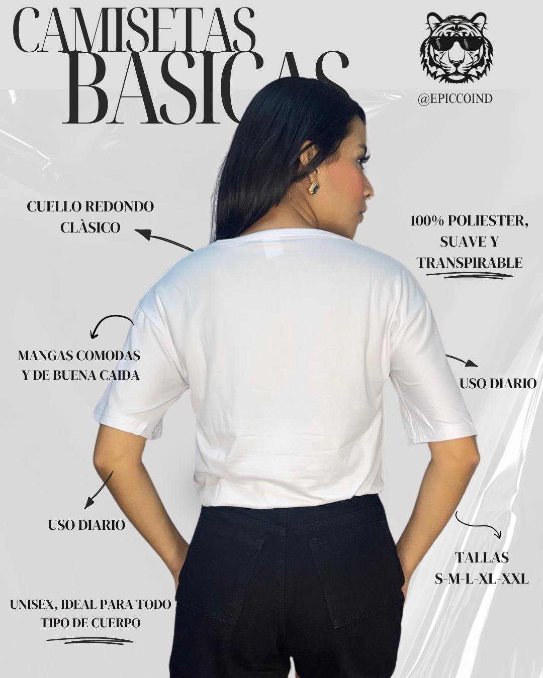 Camiseta Blanca en Tela Piel de Durazno – Suavidad y Estilo por $42.900 con Envío Gratis